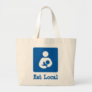 Eat Local Breastfeeding / Nursing Icon Large Tote Bag