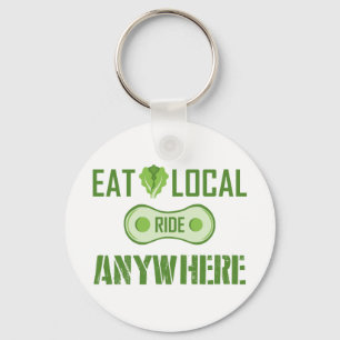 Eat Local, Ride Anywhere Key Ring