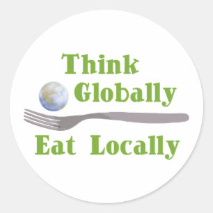 Eat Locally Classic Round Sticker