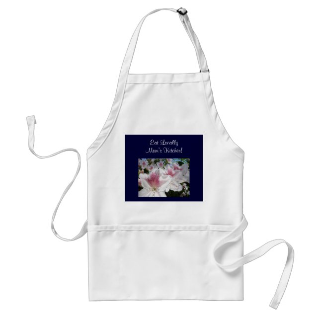 Eat Locally Mum's Kitchen apron Pink Azaleas (Front)