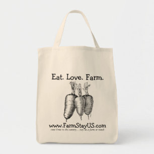 Eat Love Farm Grocery Tote Bag