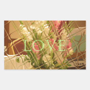 Eat Love Play Flowers for all beautiful seasonal o Rectangular Sticker