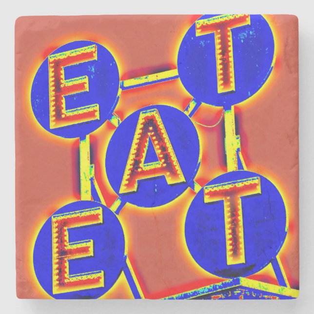 eat marble stone coaster (Front)