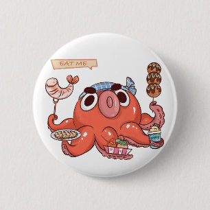 Eat me 6 cm round badge