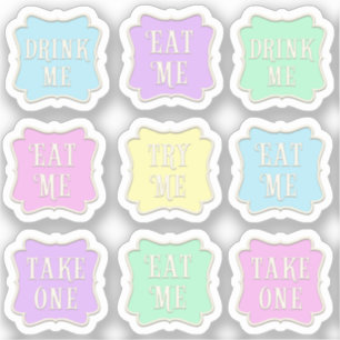 "Eat Me" "Drink Me" Wonderland Tea Party Pastel