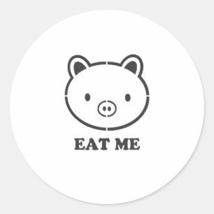 Eat Me Pig Classic Round Sticker