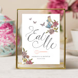 Eat Me | Vintage Alice In Wonderland Tea Party Poster<br><div class="desc">Our beautiful and magical vintage Alice in wonderland adds that perfect touch to your Alice in Wonderland-themed event. Our Alice in Wonderland Eat Me sign is perfect for wedding receptions, baby showers, bridal showers, etc. Design features our hand-drawn original florals, teacups, butterflies, and teapot artwork. Vintage handwritten "Eat Me" are...</div>