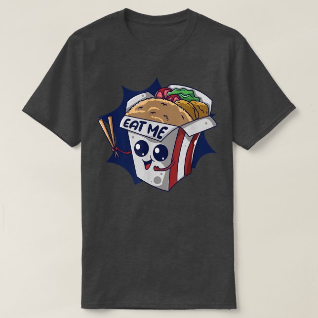Eat Me While Im Hot Food Cooking Fried Rice  T-Shirt (Design Front)