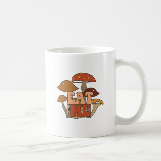 "Eat Me" – Whimsical Mushroom Design Coffee Mug (Right)