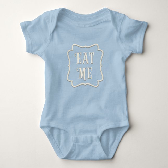 "Eat Me" Wonderland Tea Party Adorable Baby Bodysuit (Front)