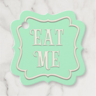 "Eat Me" Wonderland Tea Party Green Personalised Favour Tags