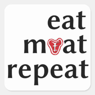 Eat meat repeat funny carnivore stickers
