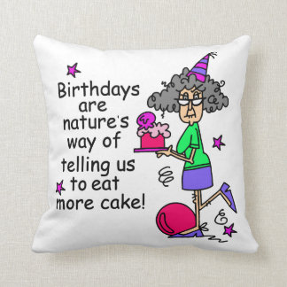 Eat More Cake Birthday Humour Cushion
