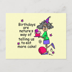 Eat More Cake Birthday Humour Postcard