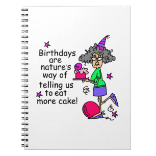 Eat More Cake Birthday Humour Spiral Notebook