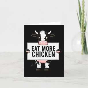 Eat More Chicken Funny Cow Loving Farm Tees Animal Card