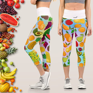 Eat more fruit   motivational healthy food yoga capri leggings