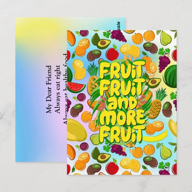 Eat more fruit | motivational healthy food yoga postcard (Front/Back)