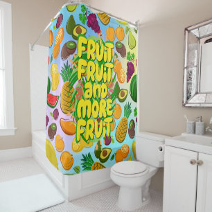 Eat more fruit   motivational healthy food yoga shower curtain