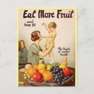 EAT MORE FRUIT postcard