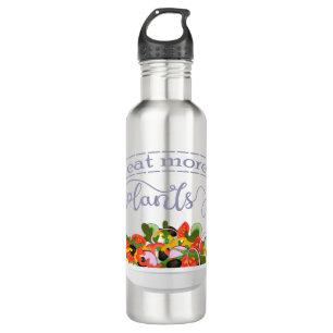 Eat more plants fresh salad motivation lettering 710 ml water bottle