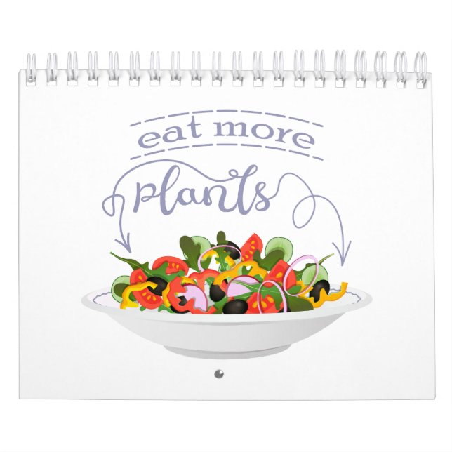 Eat more plants fresh salad motivation lettering calendar (Cover)