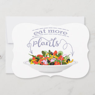 Eat more plants fresh salad motivation lettering card