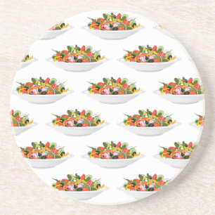 Eat more plants fresh salad motivation lettering coaster