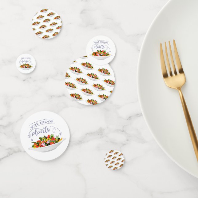 Eat more plants fresh salad motivation lettering confetti (Group)