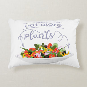 Eat more plants fresh salad motivation lettering decorative cushion
