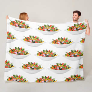 Eat more plants fresh salad motivation lettering fleece blanket