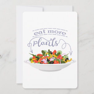 Eat more plants fresh salad motivation lettering holiday card