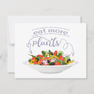 Eat more plants fresh salad motivation lettering invitation
