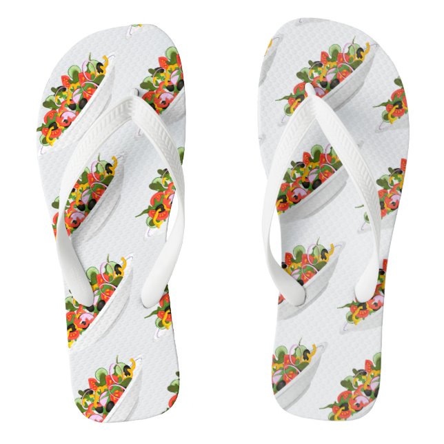 Eat more plants fresh salad motivation lettering jandals (Footbed)