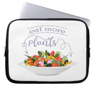 Eat more plants fresh salad motivation lettering laptop sleeve