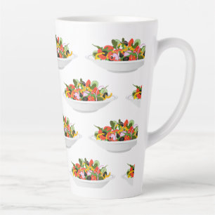 Eat more plants fresh salad motivation lettering latte mug