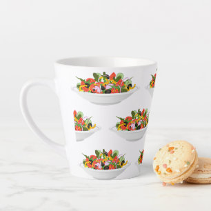 Eat more plants fresh salad motivation lettering latte mug