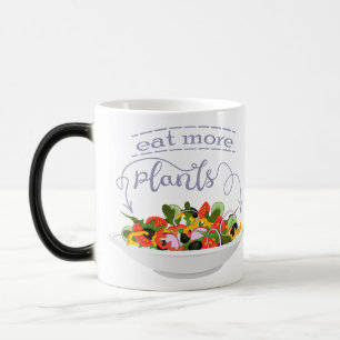 Eat more plants fresh salad motivation lettering magic mug