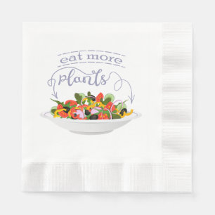 Eat more plants fresh salad motivation lettering napkin