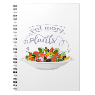 Eat more plants fresh salad motivation lettering notebook