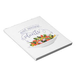 Eat more plants fresh salad motivation lettering notepad