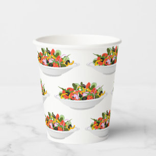 Eat more plants fresh salad motivation lettering paper cups