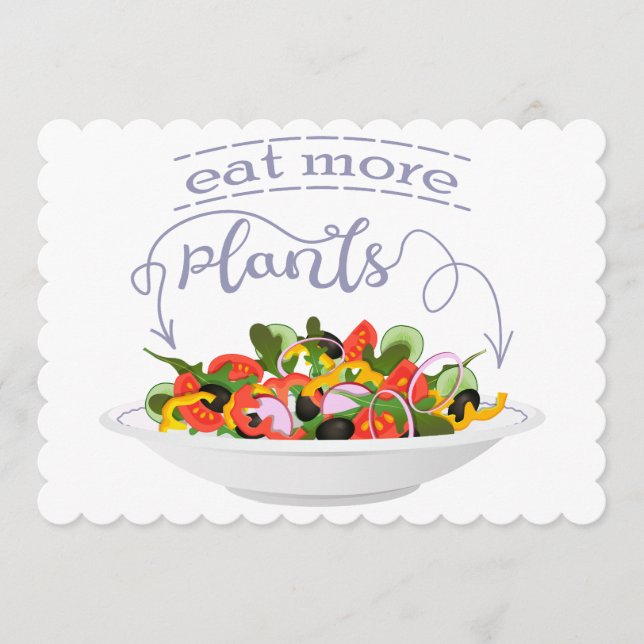Eat more plants fresh salad motivation lettering programme (Front)