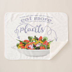 Eat more plants fresh salad motivation lettering sherpa blanket