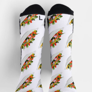 Eat more plants fresh salad motivation lettering socks