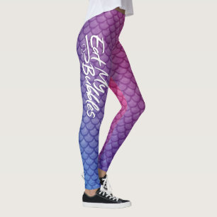 "Eat My Bubbles" Pink/Purple/Blue scales Swim Life Leggings