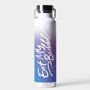 "Eat My Bubbles" Pink/Purple/Blue scales Swim Life Water Bottle
