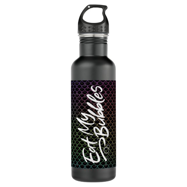 "Eat My Bubbles" Rainbow scales Swim Life 710 Ml Water Bottle (Front)