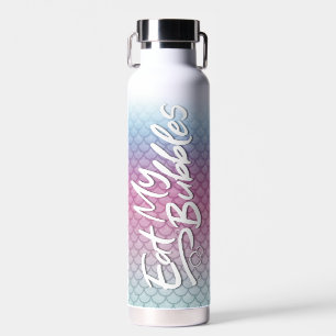 "Eat My Bubbles" Teal/Pink/Foam scales Swim Life Water Bottle