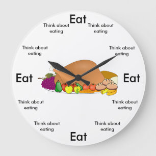 Eat O'Clock Round (Large) Wall Clock